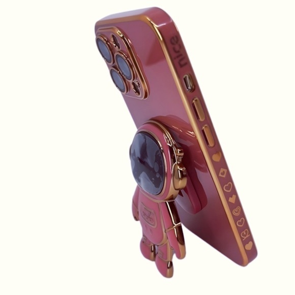 Spacey Style: Astronaut iPhone 14 Pro Case wStand & Camera Shield‎ Ravishing Red - Picture 1 of 5